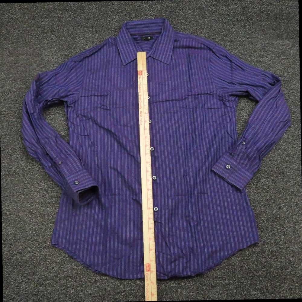 Vintage Purple and Blue Striped Button Up Long Sl… - image 4