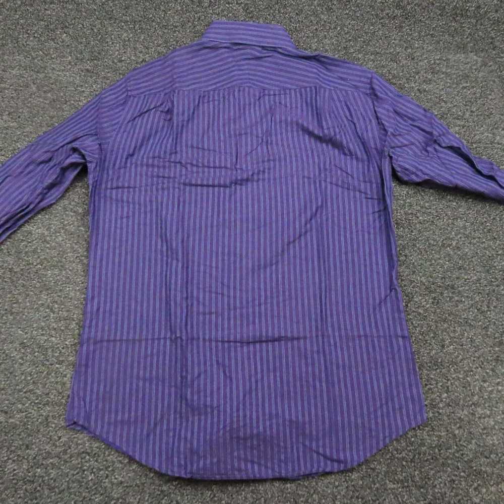 Vintage Purple and Blue Striped Button Up Long Sl… - image 6