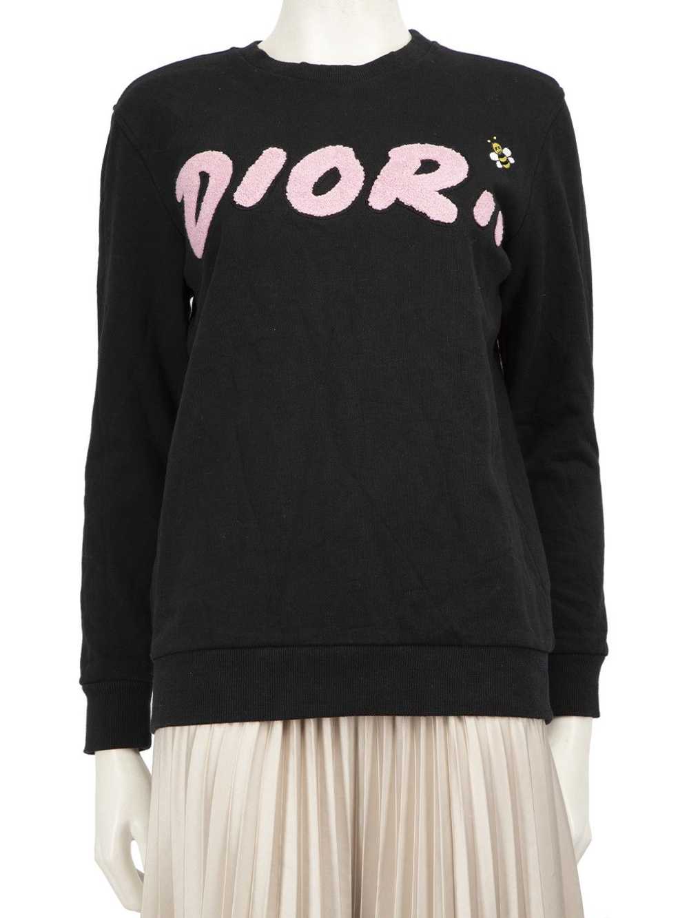 Dior KAWS x Dior Black Logo Embroidered Crewneck … - image 1