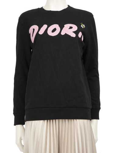 Dior KAWS x Dior Black Logo Embroidered Crewneck … - image 1