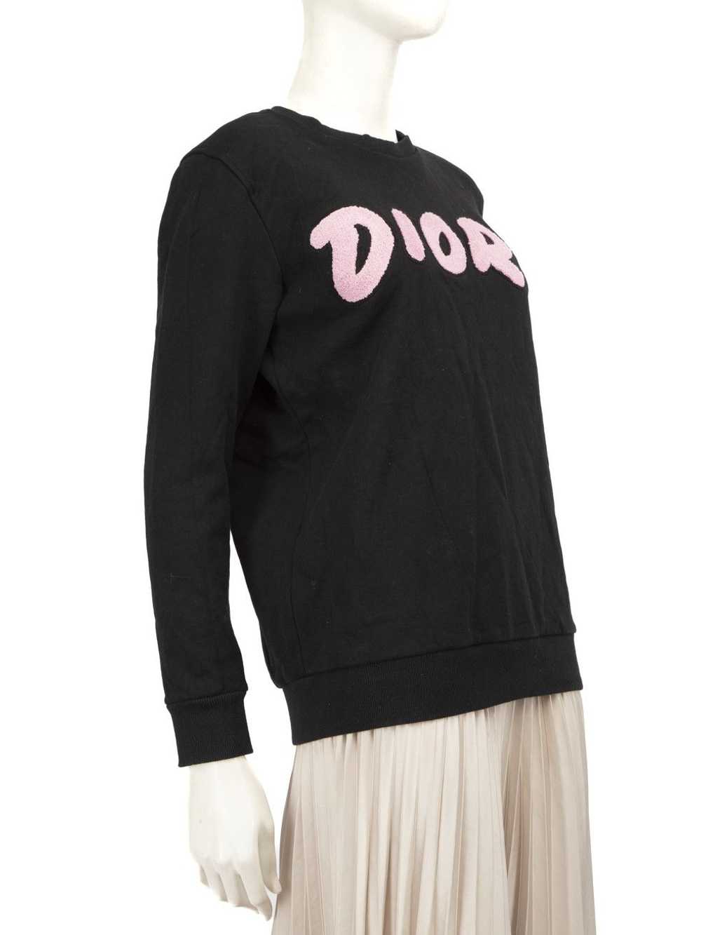 Dior KAWS x Dior Black Logo Embroidered Crewneck … - image 2