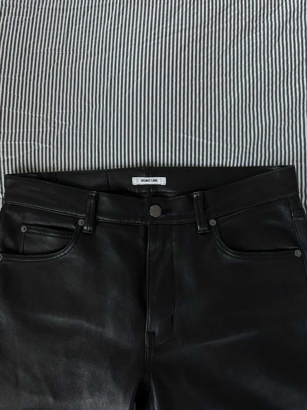 Helmut Lang Black Stretch Lambskin Pants - image 2