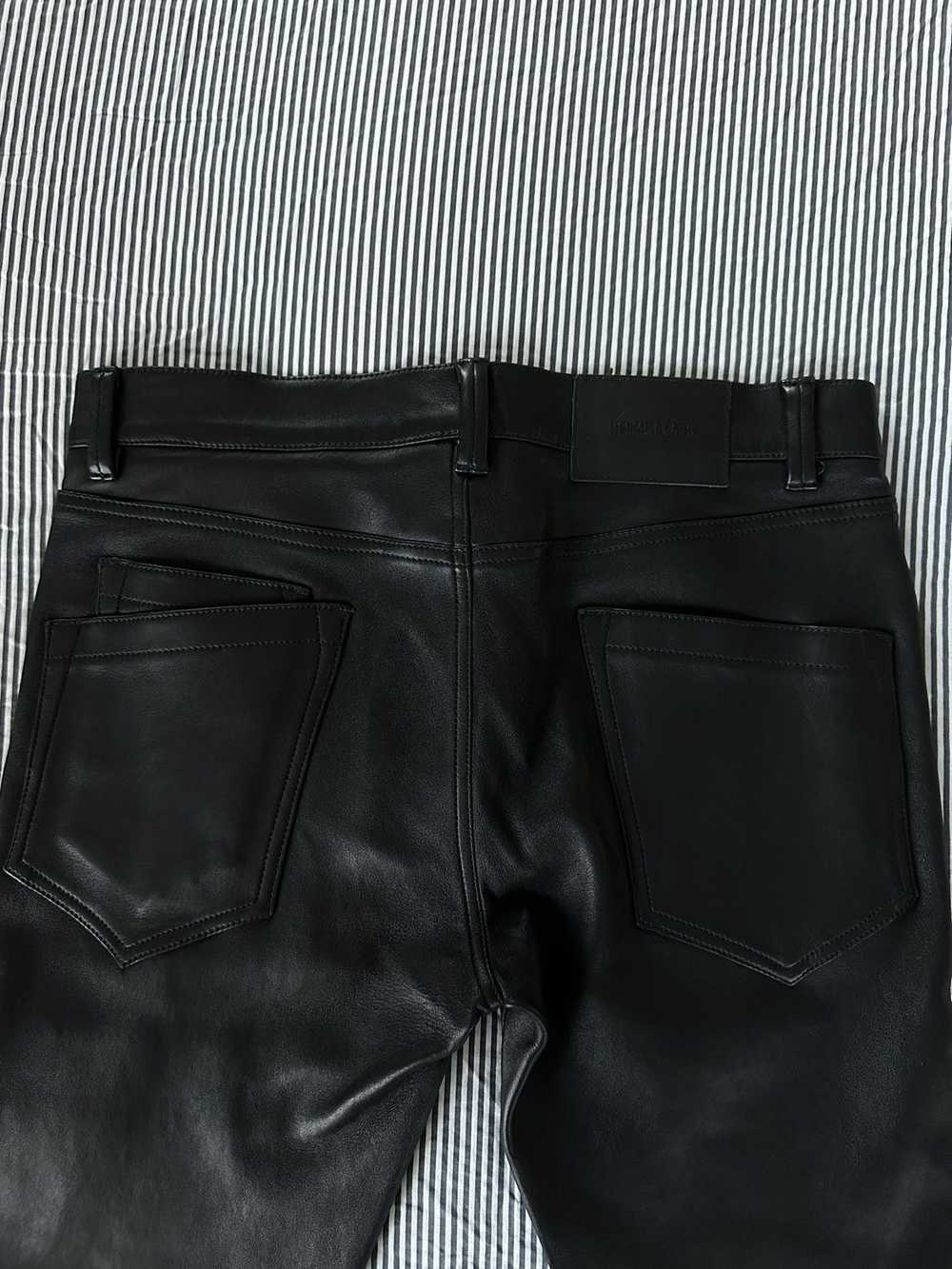 Helmut Lang Black Stretch Lambskin Pants - image 4