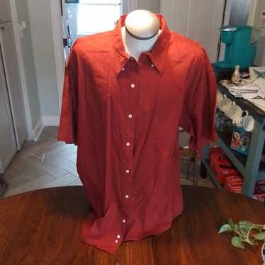 Saddlebred Saddlebred 2X Red Button-down Shirt, Me