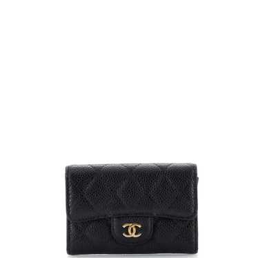 CHANEL Classic Flap Card Holder Quilted Caviar - image 1