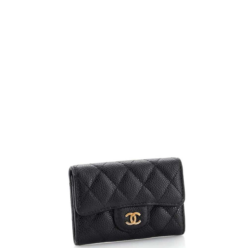 CHANEL Classic Flap Card Holder Quilted Caviar - image 2