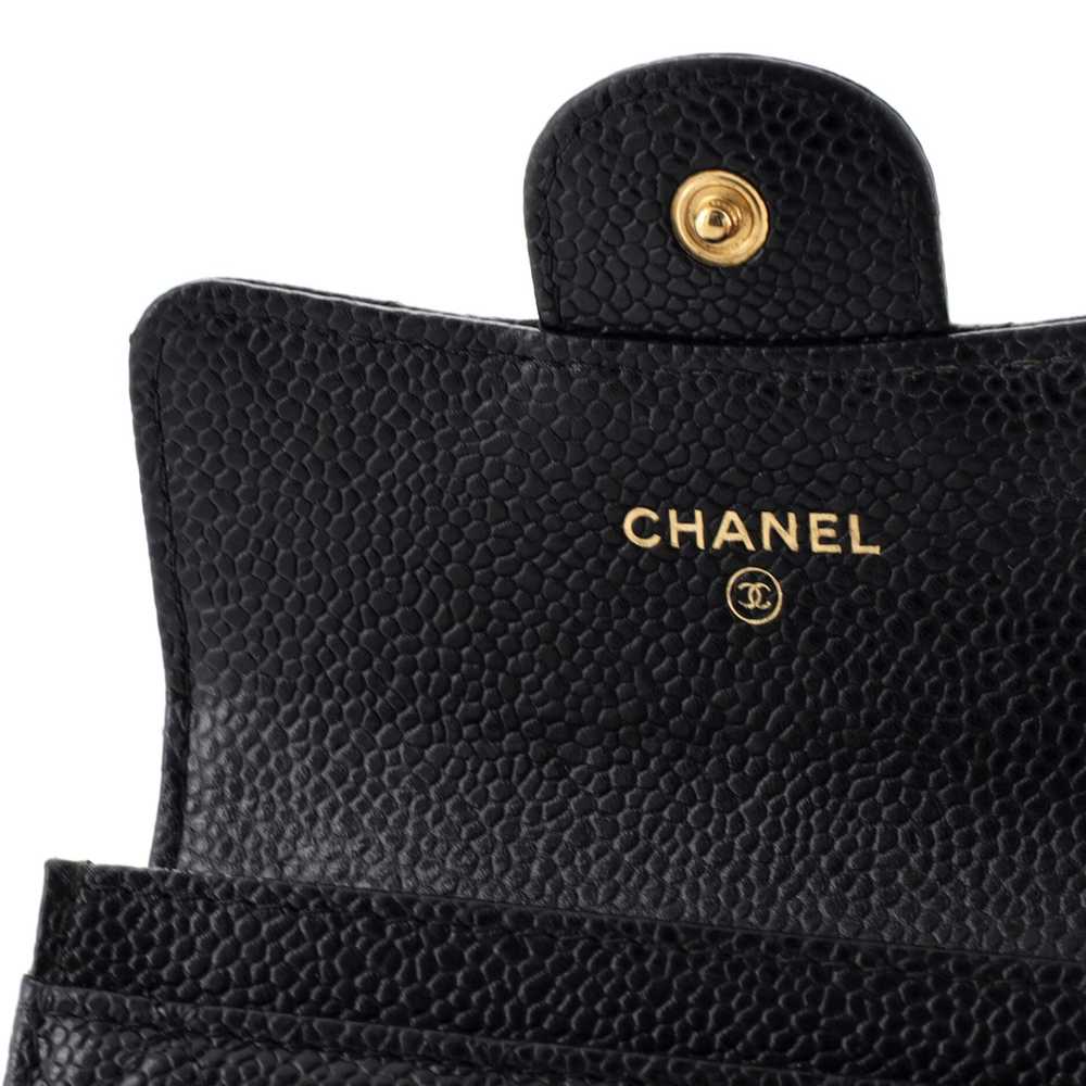 CHANEL Classic Flap Card Holder Quilted Caviar - image 6