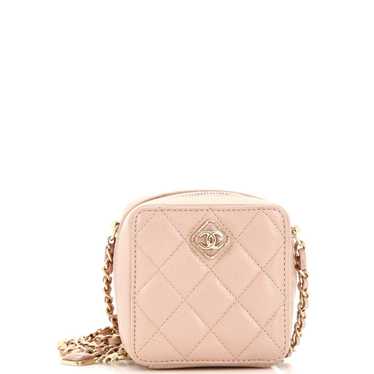 CHANEL Diamond CC Zip Crossbody Quilted Caviar Min