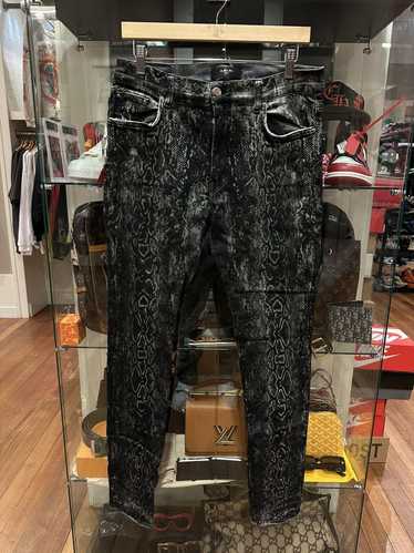 Amiri Amiri snake skin denim jeans