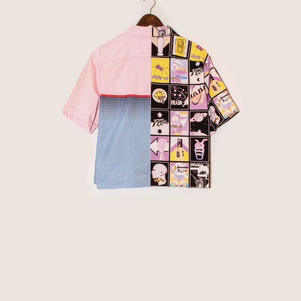 Prada Double Match Retro Pink Print Shirt - image 2