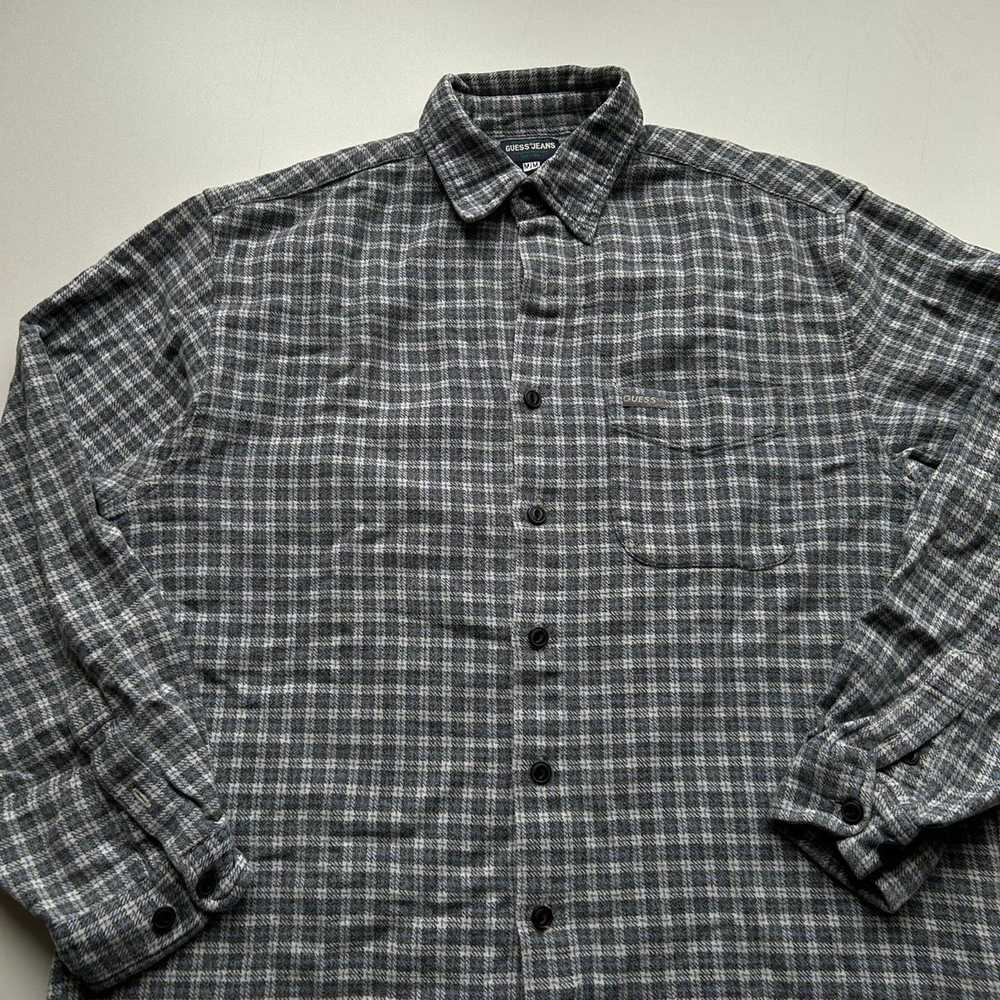 Vintage 1990s Guess Jeans Plaid Checkered Button … - image 2