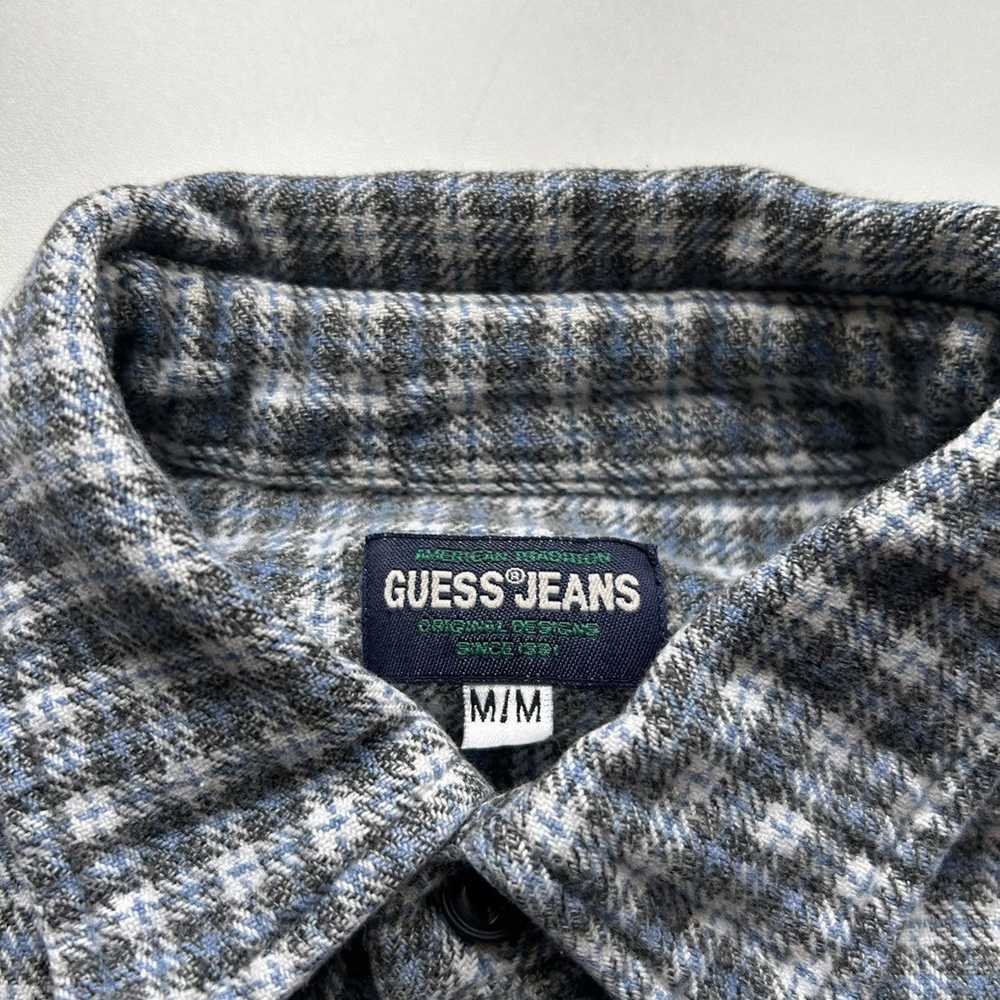 Vintage 1990s Guess Jeans Plaid Checkered Button … - image 7