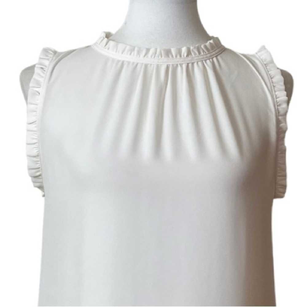 LOFT Women’s Top High Ruffle Neck Sleeveless Crea… - image 5