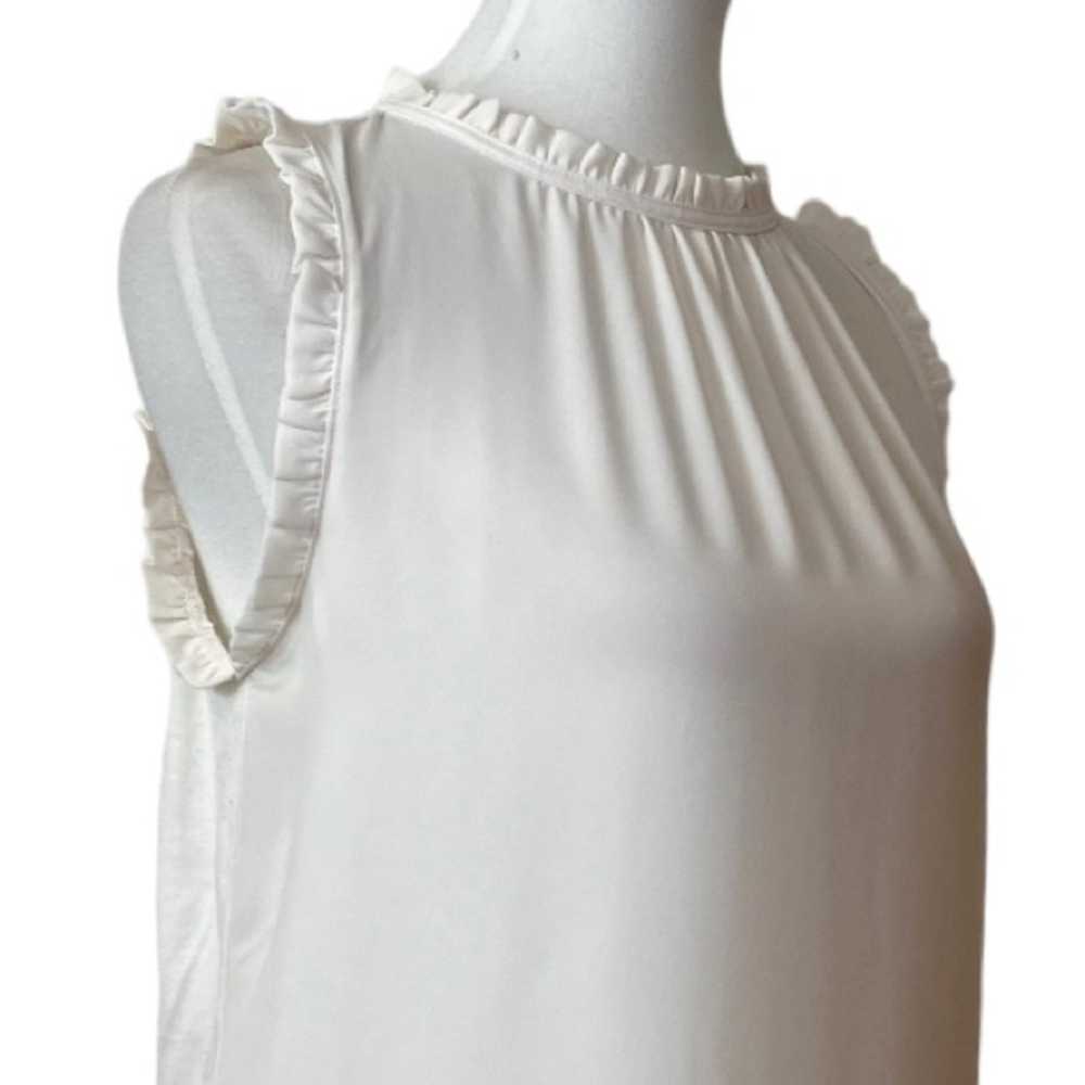 LOFT Women’s Top High Ruffle Neck Sleeveless Crea… - image 6