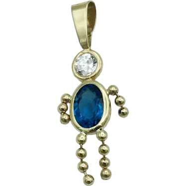 14K Topaz and Cubic Zirconia Boy Charm - image 1