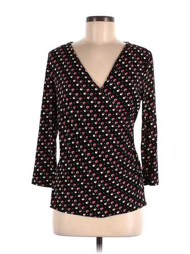 Talbots Women Black 3/4 Sleeve Top M