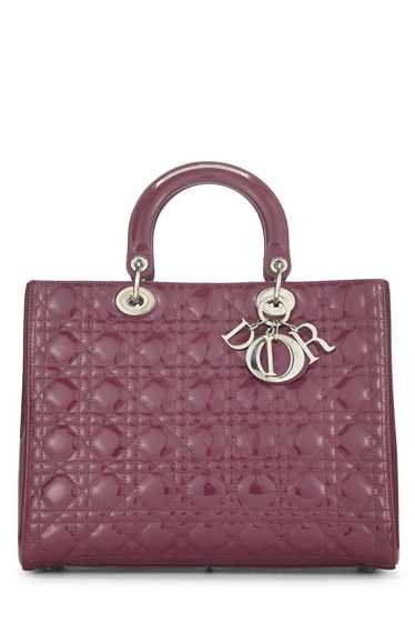 Pink Cannage Quilted Patent Leather Lady Dior Larg