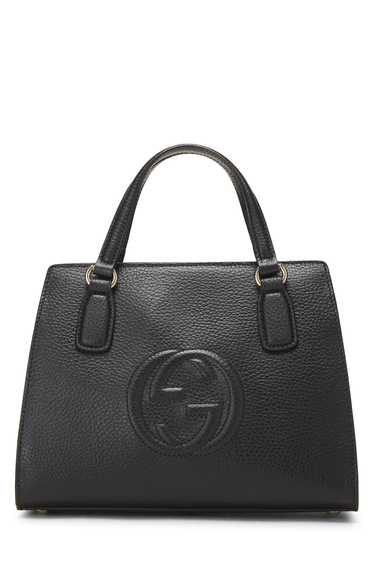 Black Grained Leather Soho Handbag