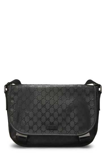 Black GG Imprime Buckle Flap Messenger