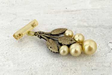 Vintage Art Deco Grapes Charm Pendant Brooch Faux… - image 1