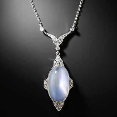 Art Deco Moonstone and Diamond Necklace