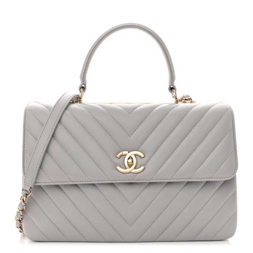 CHANEL Lambskin Chevron Quilted Medium Trendy CC … - image 1