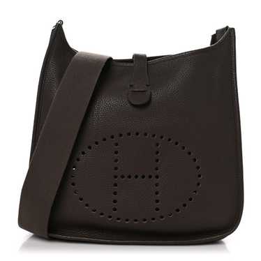 HERMES Taurillon Clemence Evelyne III GM Chocolate