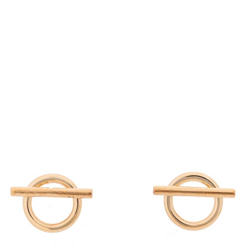 HERMES 18K Rose Gold PM Echappee Earrings - image 1