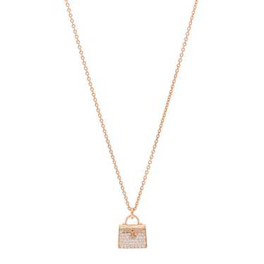 HERMES 18K Rose Gold Diamond Kelly Amulettes Penda