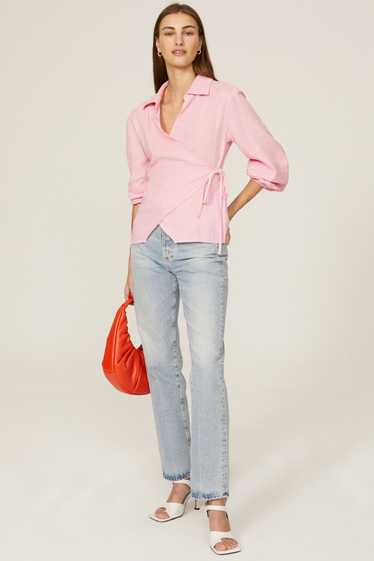 Love, Whit by Whitney Port Pink Wrap Top - image 1