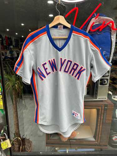 Vintage 1980s Rawlings New York Mets Pullover Aut… - image 1