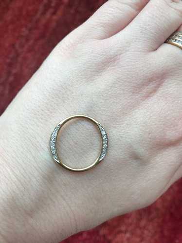 Unknown Gold 14k diamond and yellow gold circle |…