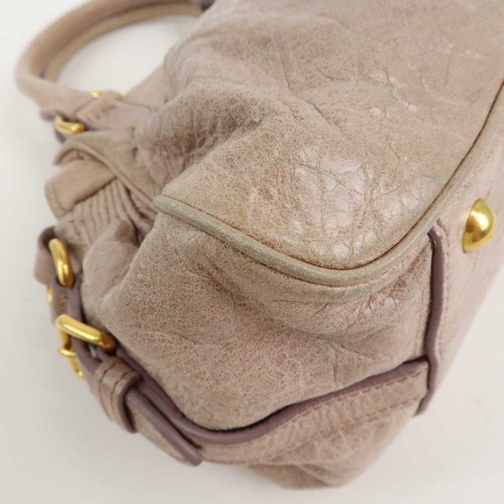 MIU MIU Logo Leather 2 Way Hand Bag Shoulder Bag … - image 12