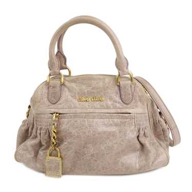 MIU MIU Logo Leather 2 Way Hand Bag Shoulder Bag … - image 1