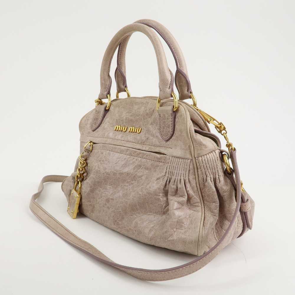 MIU MIU Logo Leather 2 Way Hand Bag Shoulder Bag … - image 3