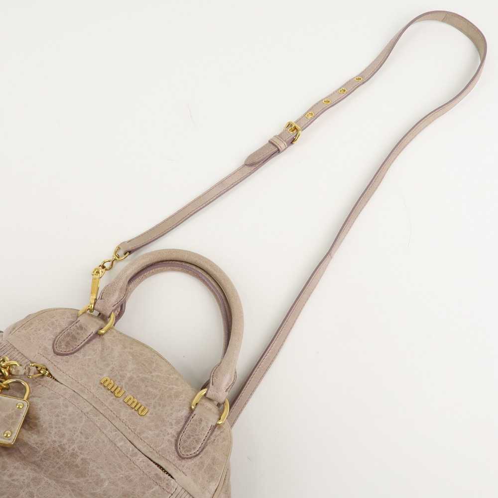 MIU MIU Logo Leather 2 Way Hand Bag Shoulder Bag … - image 6