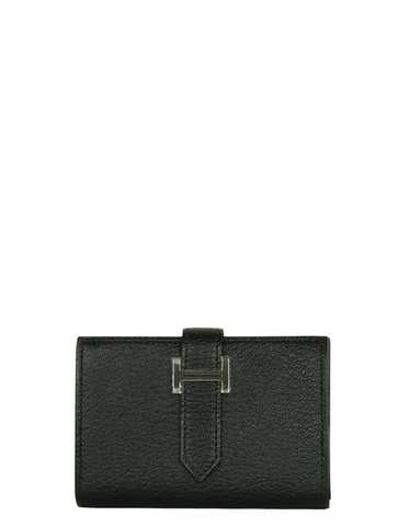 Hermes Black Chevre Leather Mini Bearn Wallet