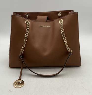 Michael Kors Brown Leather Chain Handle Tote Bag - image 1