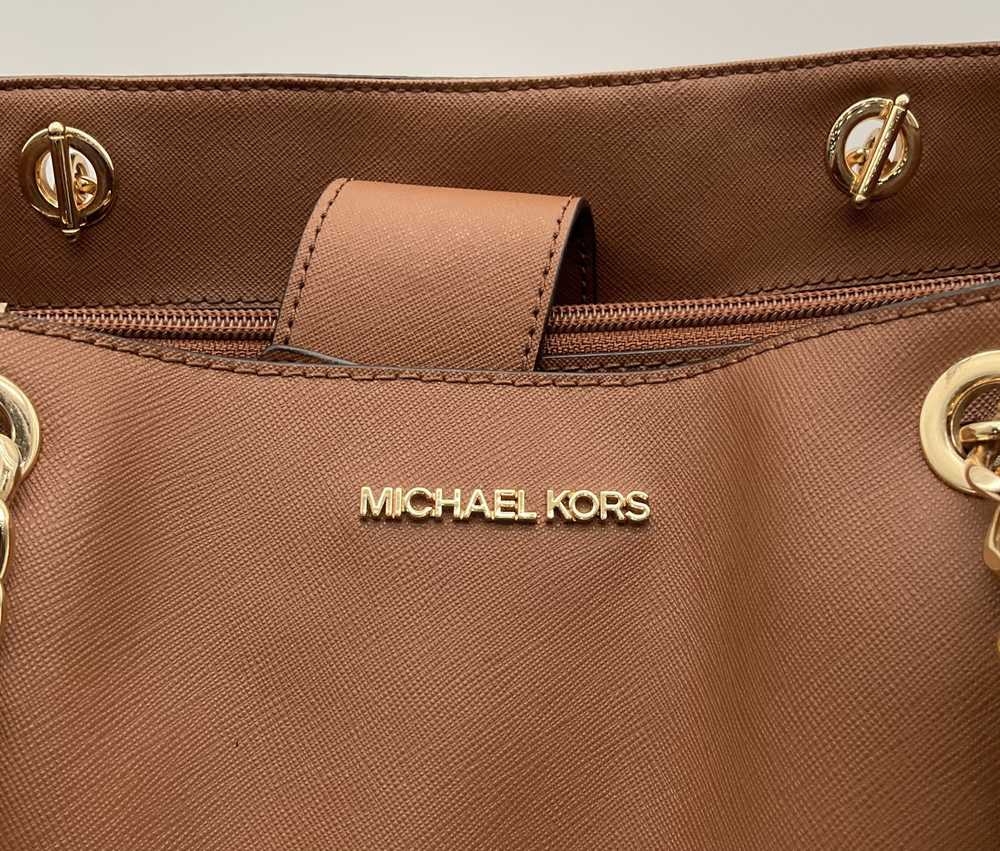 Michael Kors Brown Leather Chain Handle Tote Bag - image 2