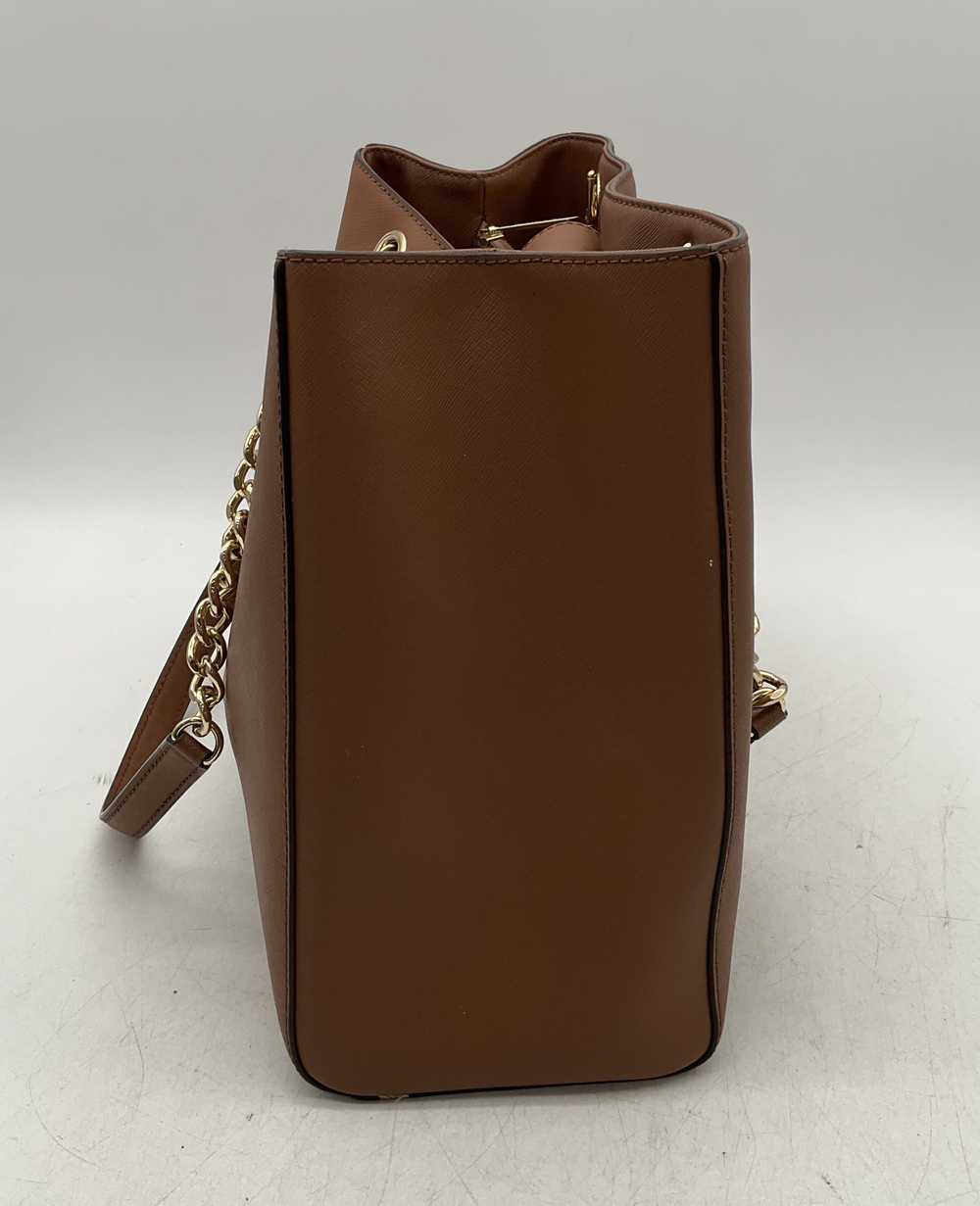 Michael Kors Brown Leather Chain Handle Tote Bag - image 4