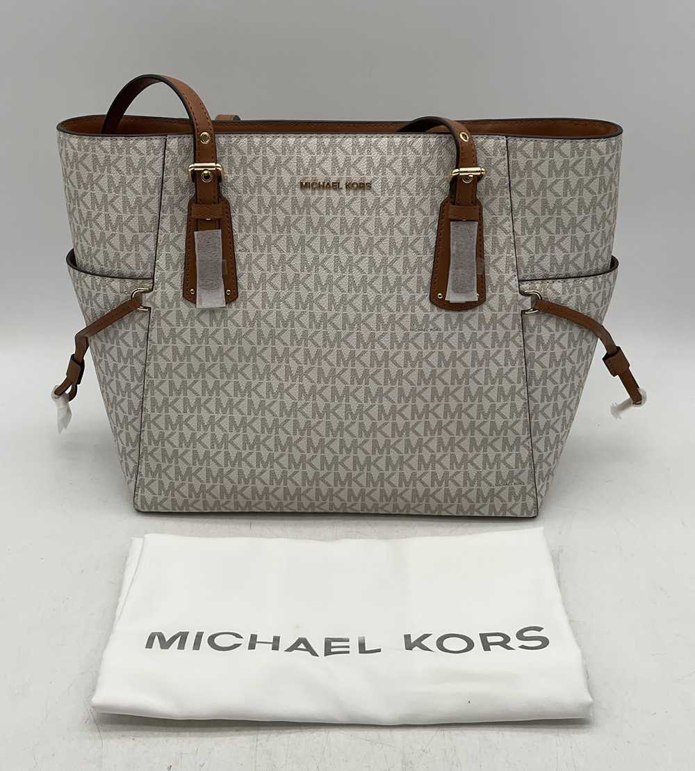 NWT Michael Kors Signature Voyager Tote Bag Cream… - image 1