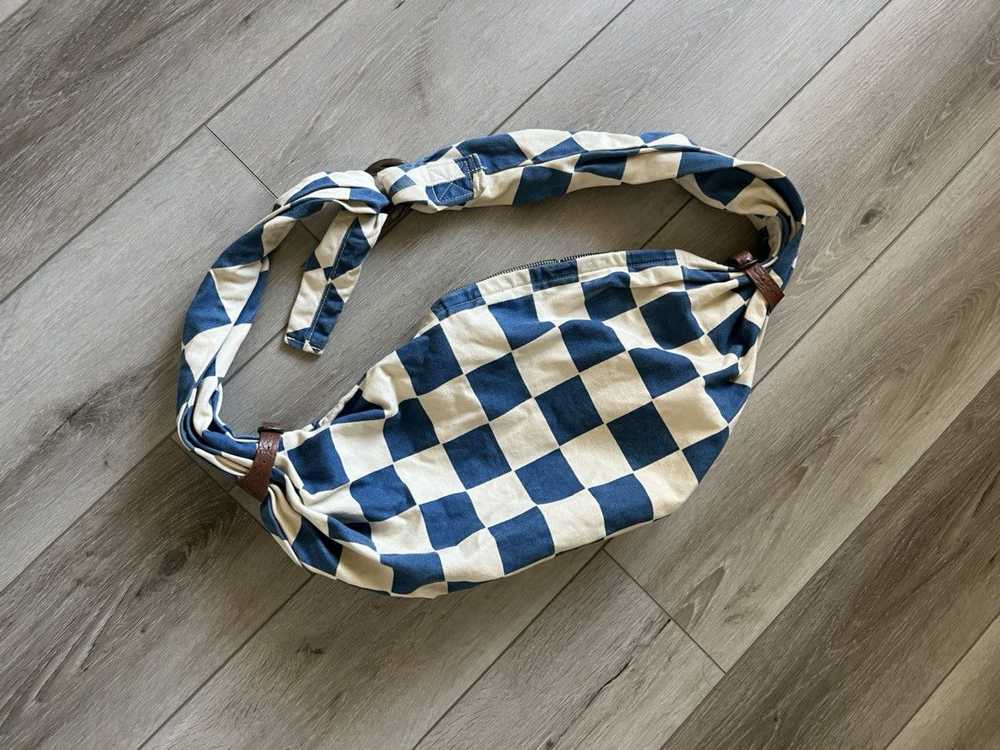 Kapital Kapital Checkered Snufkin Bag in White/Bl… - image 1