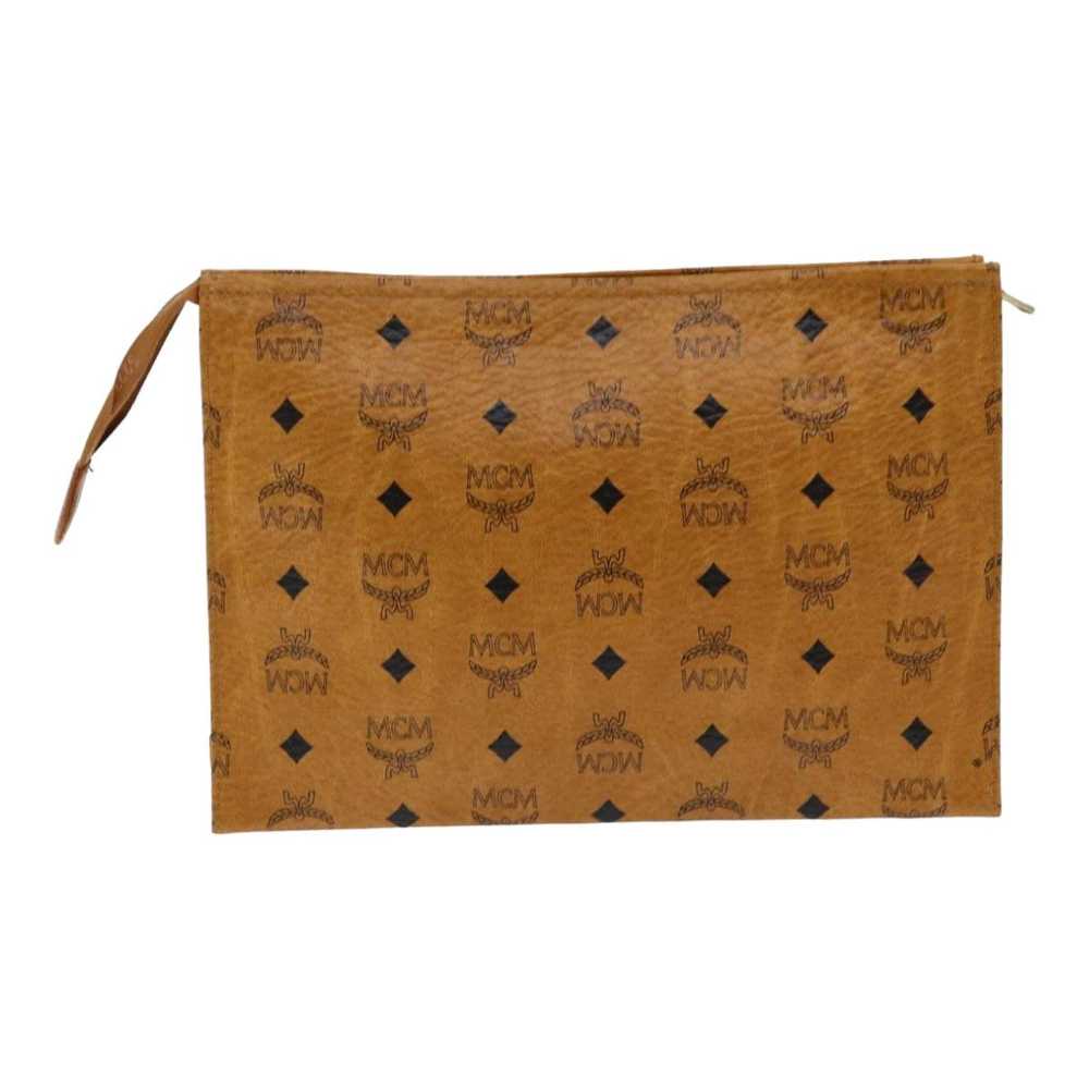 MCM Visetos Brown Canvas Clutch Bag (Pre-Owned) - image 2