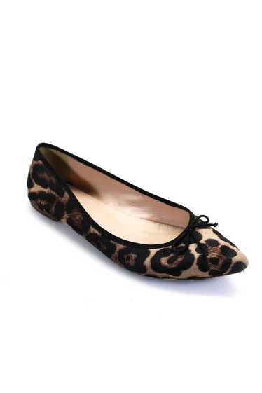 J Crew Womens Satin Animal Print Pointed Toe Gemma