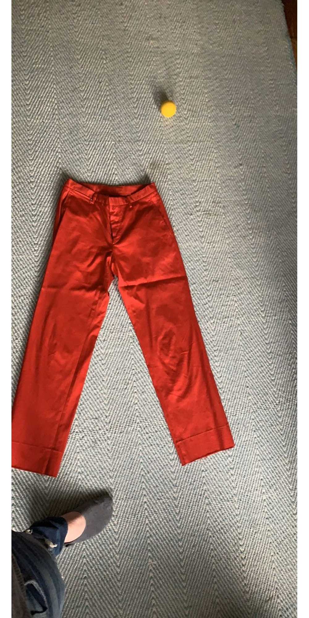 Jil Sander Jil Sander Red Cotton Trousers - image 4