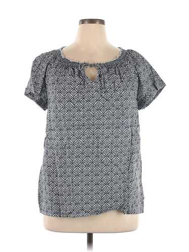 Caslon Women Gray Short Sleeve Blouse XL