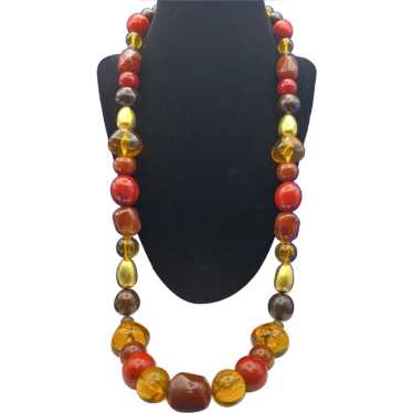 Bold and Colorful Monet Large Lucite Beaded Neckla