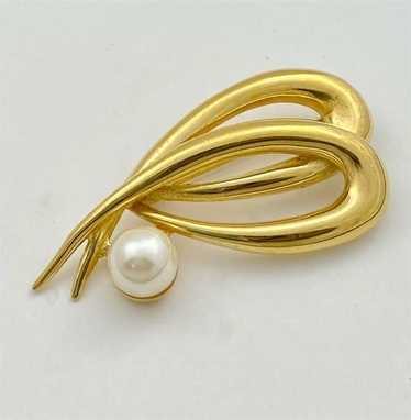 Vintage Richelieu signed Designer Gold Tone Pearl… - image 1