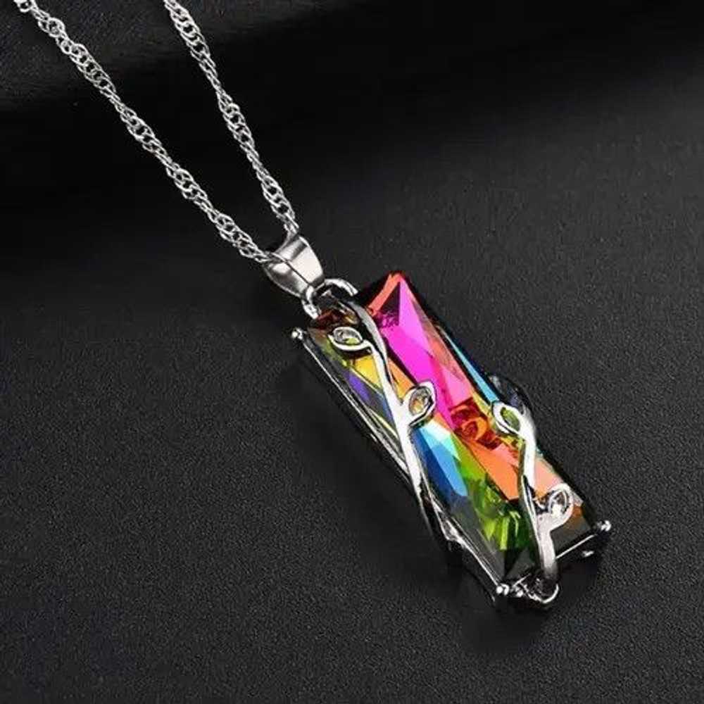 Chain × Jewelry × Streetwear Chrome Rainbow Stone… - image 4