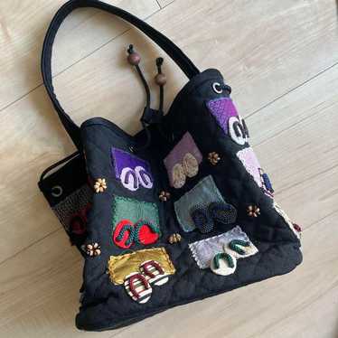 Patchwork bag made from vintage fabrics, kimono r… - image 1